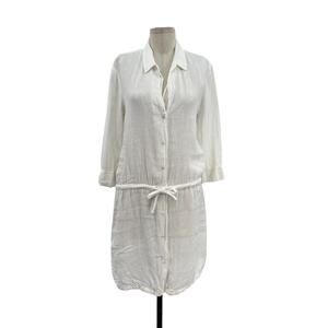 chinese dress ladies Linen Oversized Shirt - White